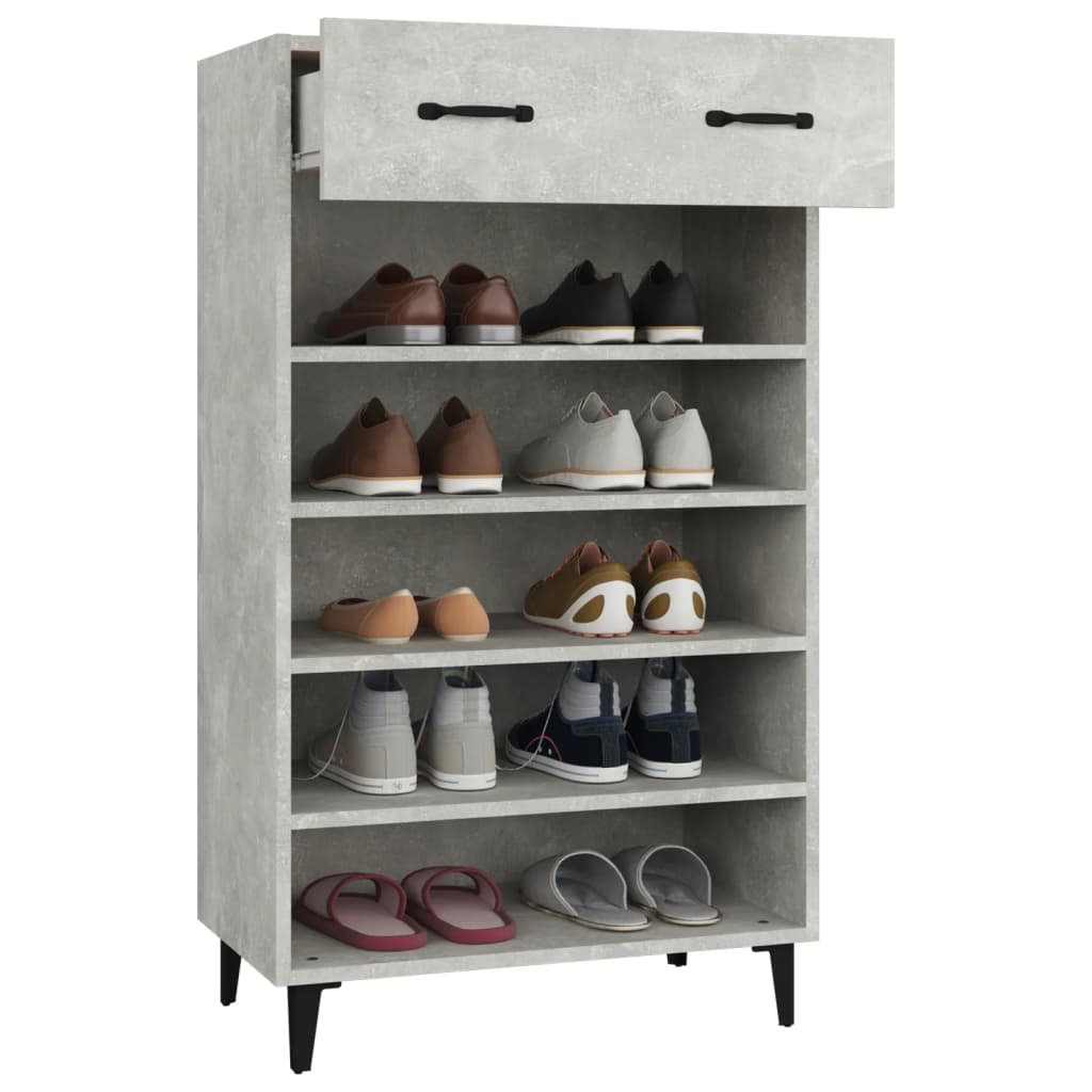 Armoire à chaussures Gris béton 60x35x105 cm Bois d'ingénierie - XIOS