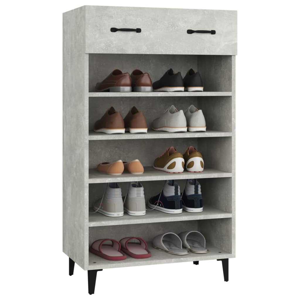Armoire à chaussures Gris béton 60x35x105 cm Bois d'ingénierie - XIOS