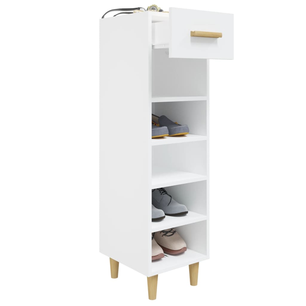 Armoire à chaussures Blanc 30x35x105 cm Bois d'ingénierie - XIOS