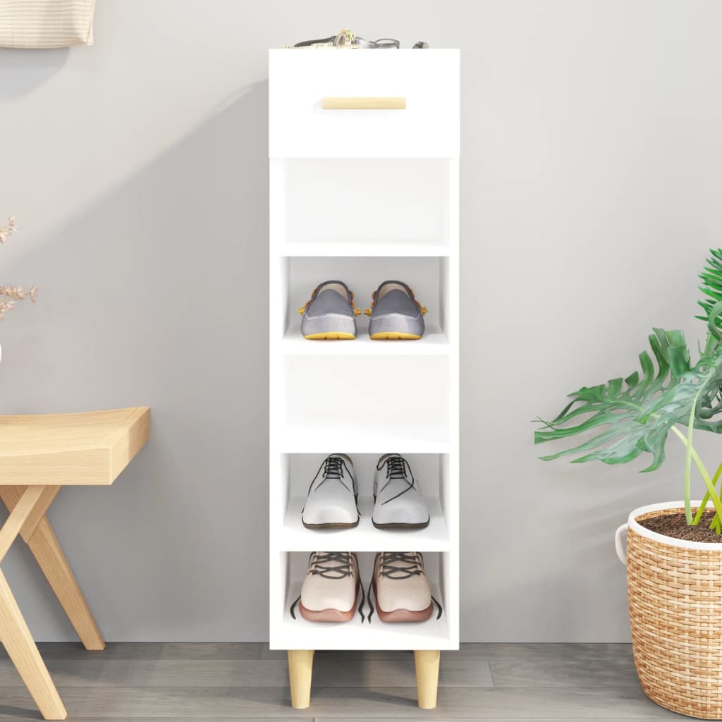 Armoire à chaussures Blanc 30x35x105 cm Bois d'ingénierie - XIOS