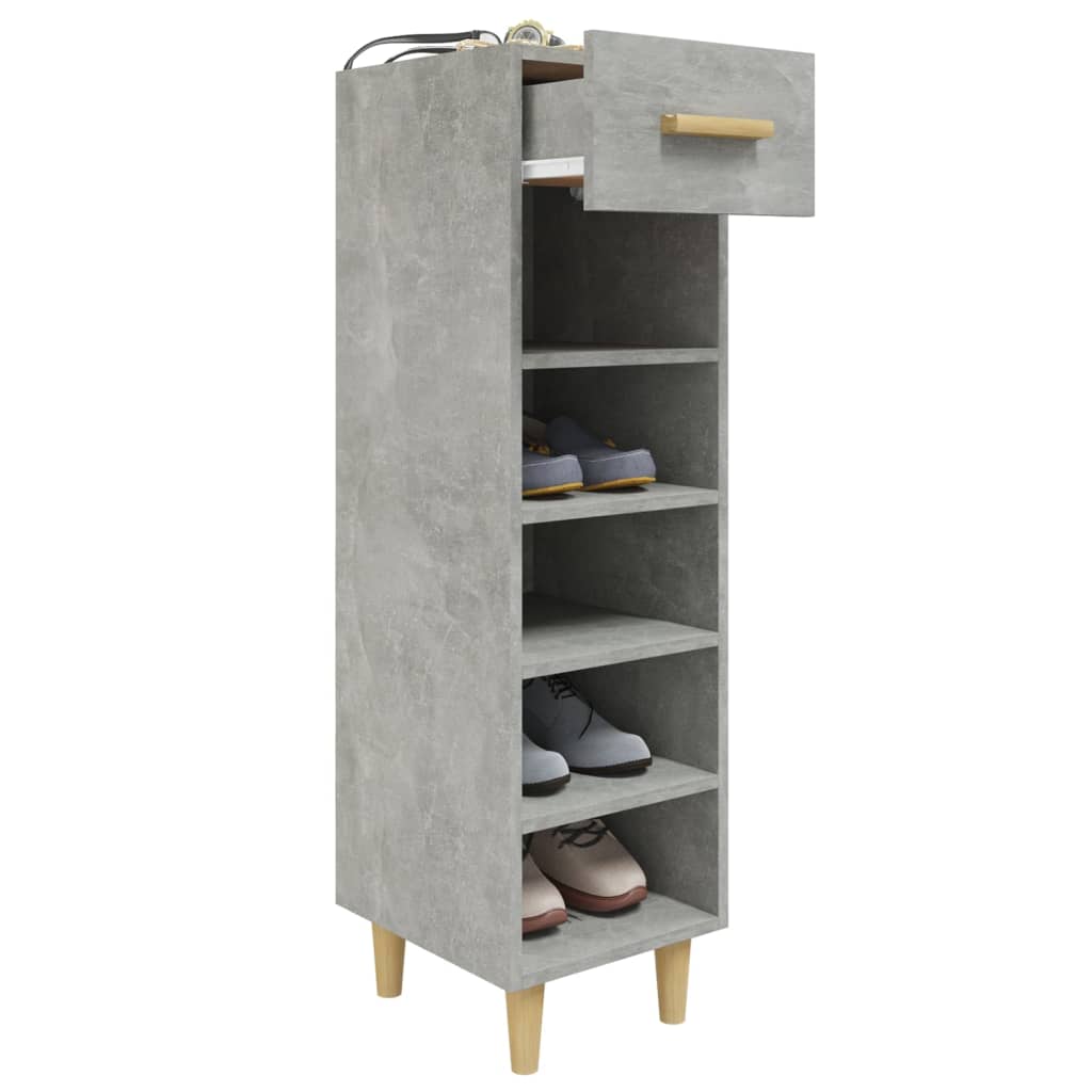 Armoire à chaussures Gris béton 30x35x105 cm Bois d'ingénierie - XIOS