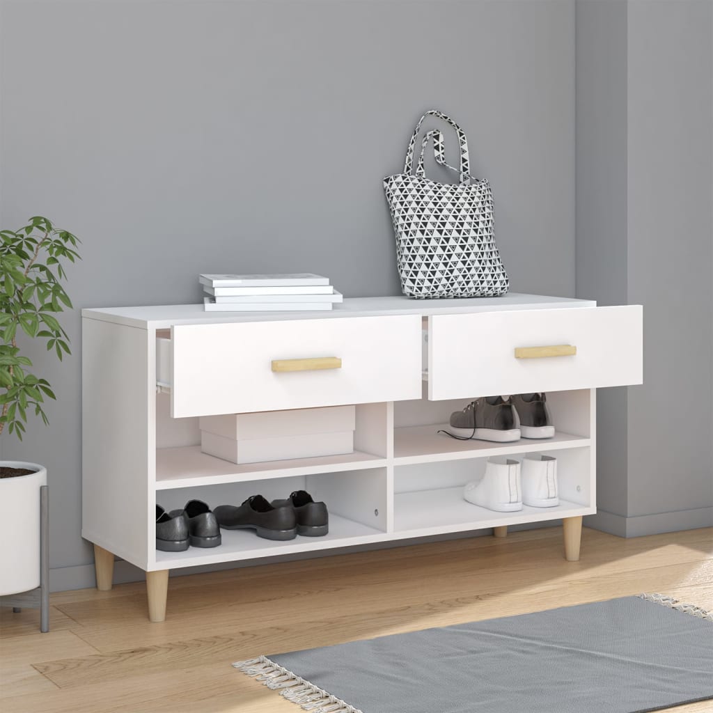 Armoire à chaussures Blanc 102x35x55 cm Bois d'ingénierie - XIOS