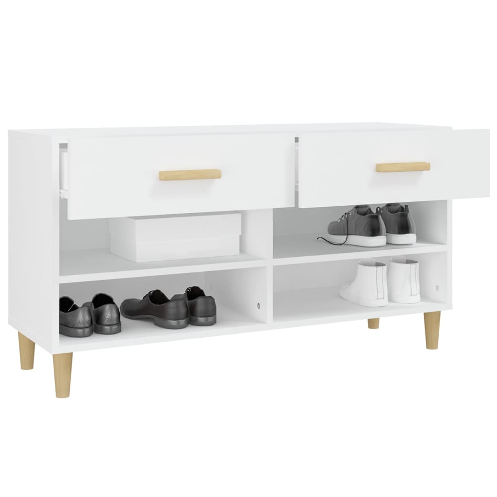 Armoire à chaussures Blanc 102x35x55 cm Bois d'ingénierie - XIOS