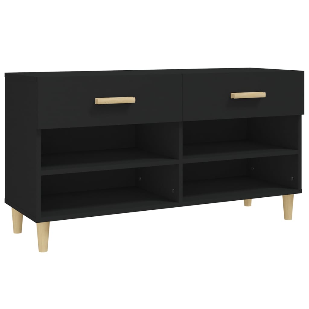 Armoire à chaussures Noir 102x35x55 cm Bois d'ingénierie - XIOS