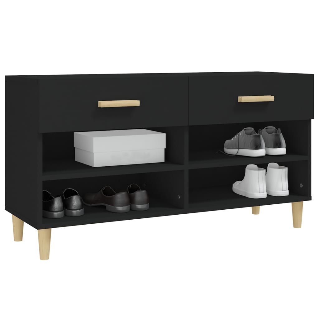 Armoire à chaussures Noir 102x35x55 cm Bois d'ingénierie - XIOS