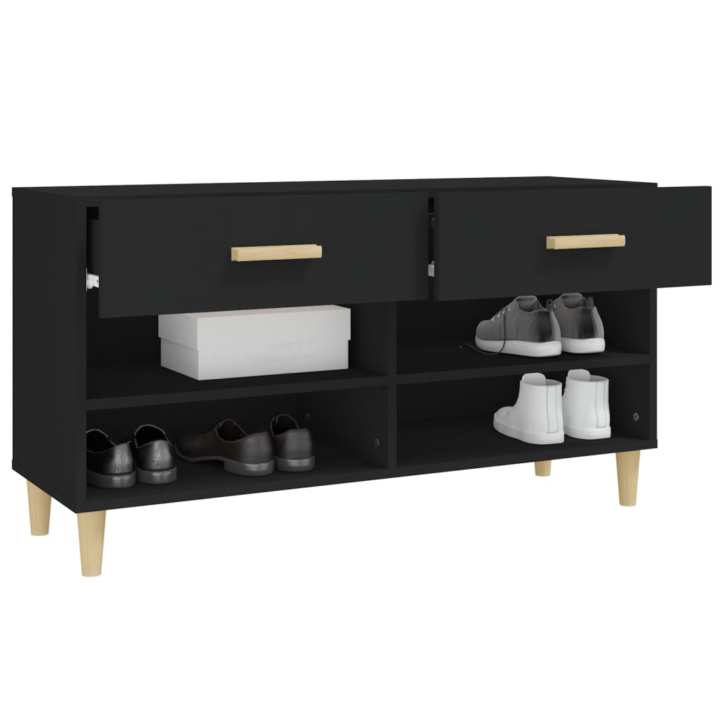 Armoire à chaussures Noir 102x35x55 cm Bois d'ingénierie - XIOS