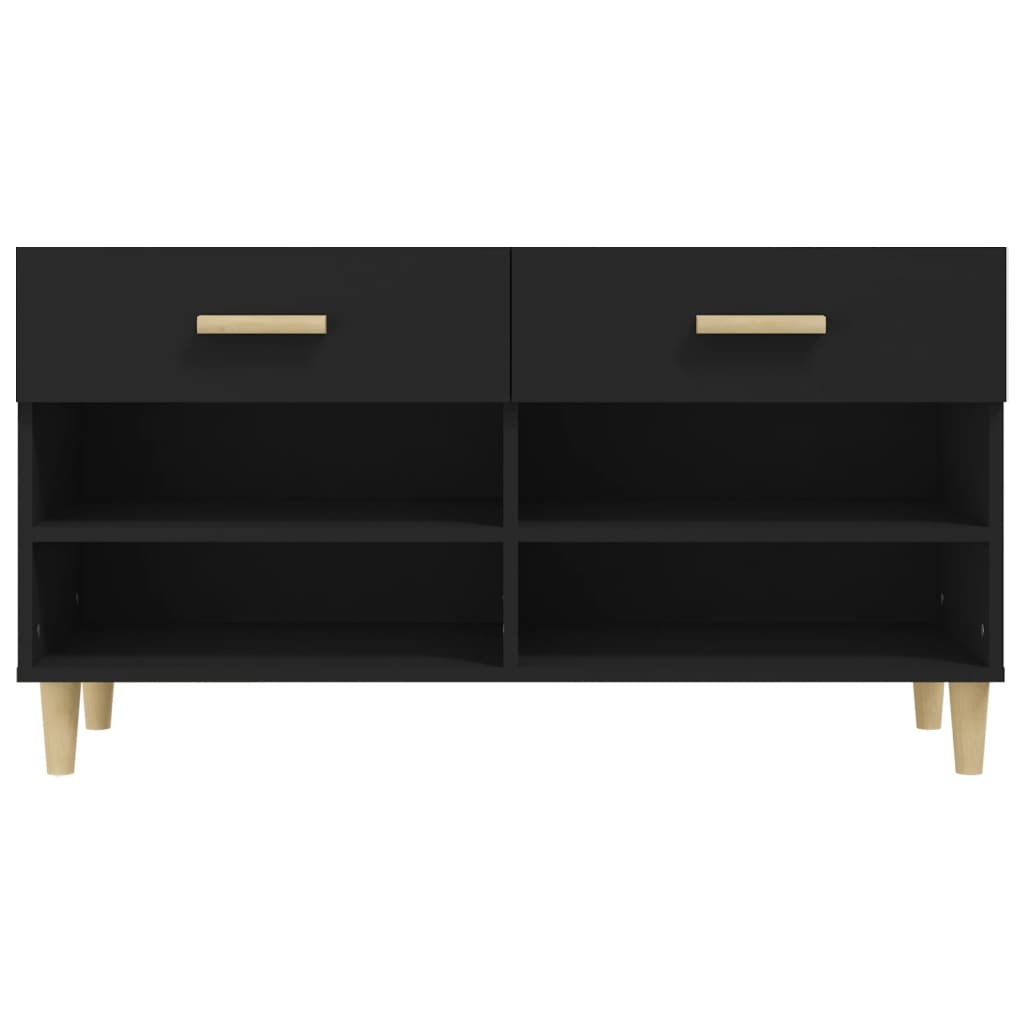 Armoire à chaussures Noir 102x35x55 cm Bois d'ingénierie - XIOS