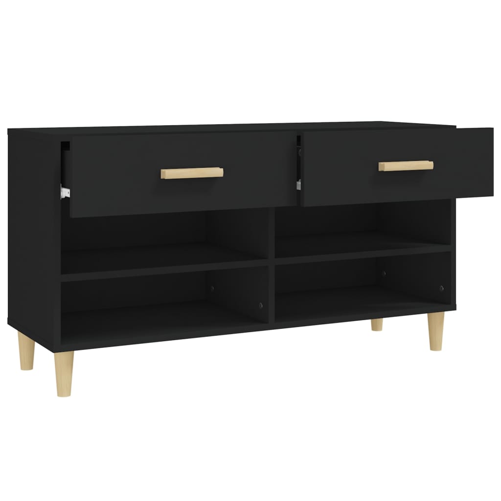 Armoire à chaussures Noir 102x35x55 cm Bois d'ingénierie - XIOS
