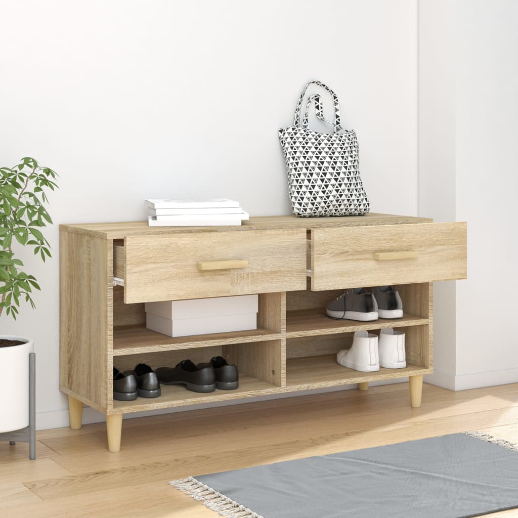 Armoire à chaussures Chêne sonoma 102x35x55cm Bois d'ingénierie - XIOS