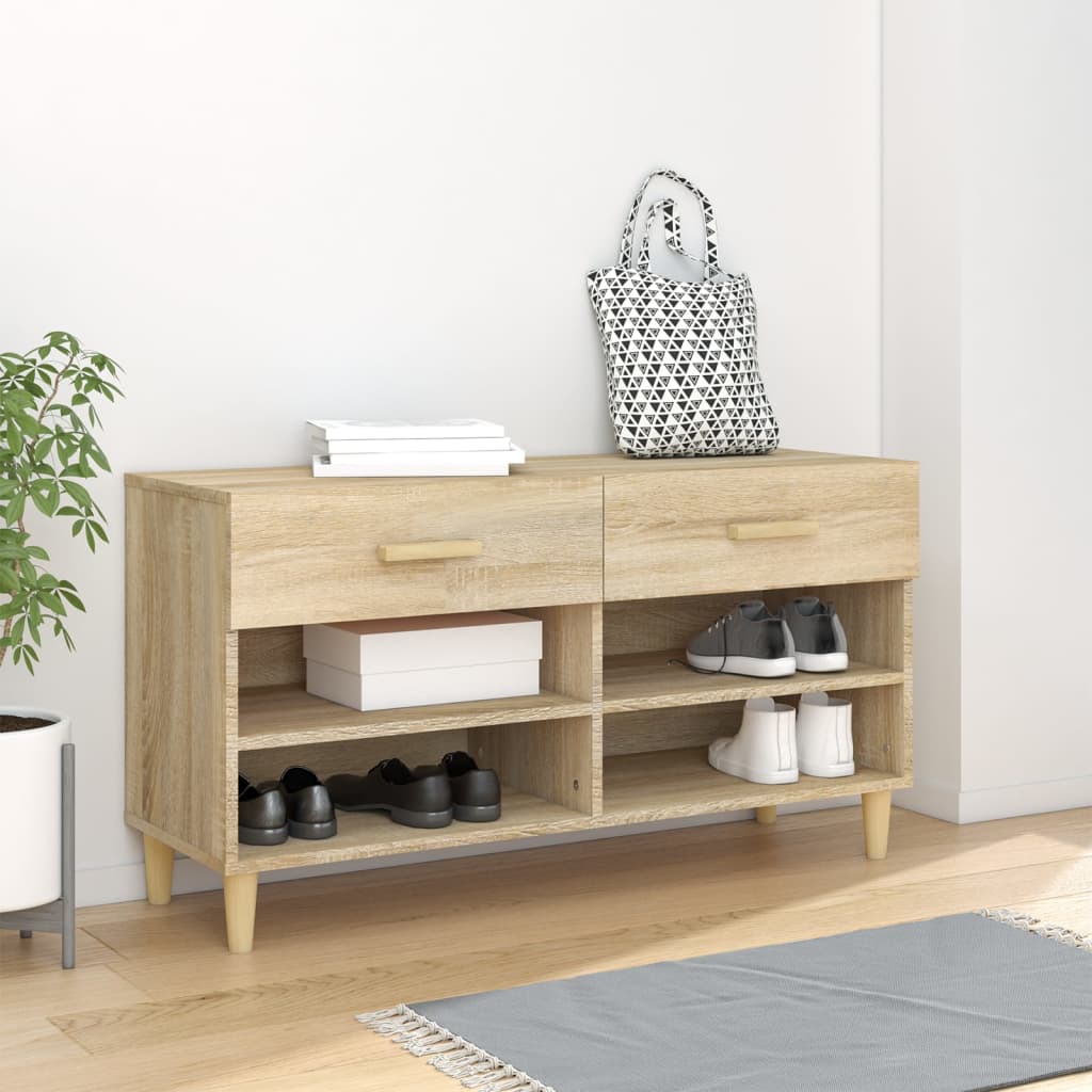 Armoire à chaussures Chêne sonoma 102x35x55cm Bois d'ingénierie - XIOS