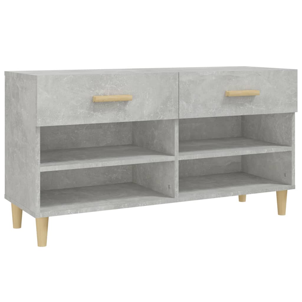 Armoire à chaussures Gris béton 102x35x55 cm Bois d'ingénierie - XIOS
