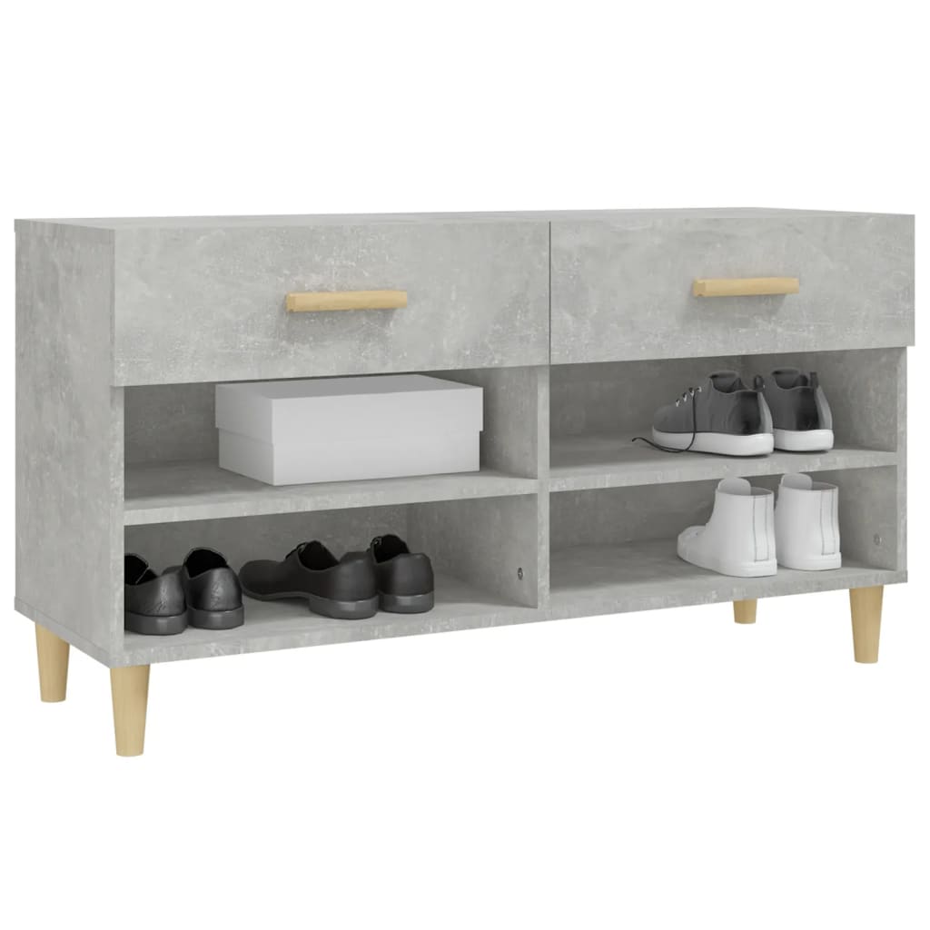 Armoire à chaussures Gris béton 102x35x55 cm Bois d'ingénierie - XIOS