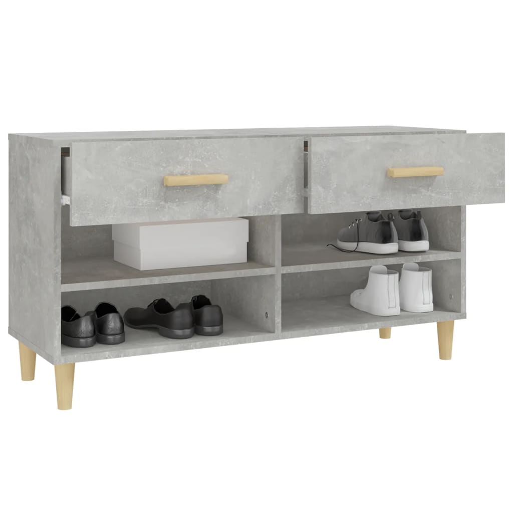 Armoire à chaussures Gris béton 102x35x55 cm Bois d'ingénierie - XIOS