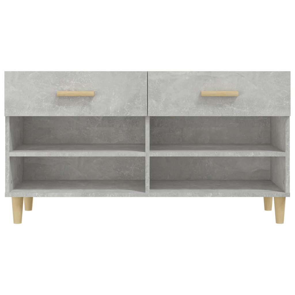 Armoire à chaussures Gris béton 102x35x55 cm Bois d'ingénierie - XIOS