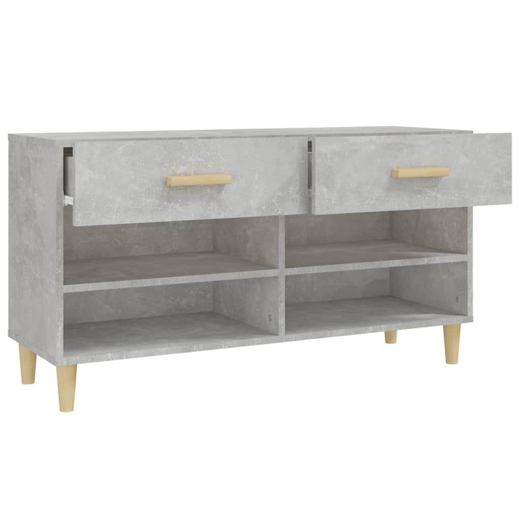 Armoire à chaussures Gris béton 102x35x55 cm Bois d'ingénierie - XIOS