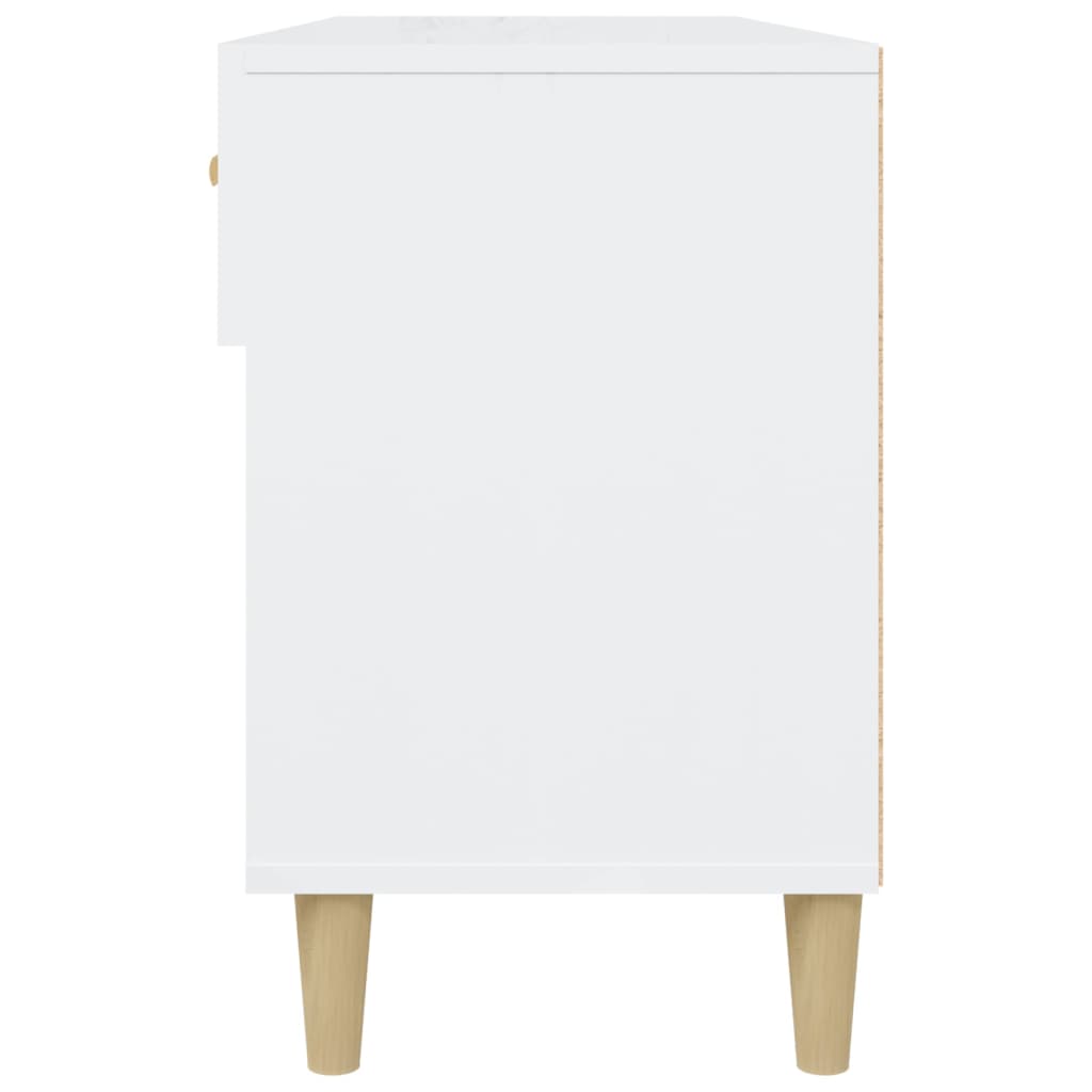 Armoire à chaussure Blanc brillant 102x35x55 cm Bois ingénierie - XIOS