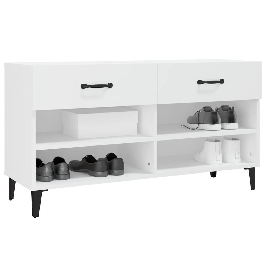 Armoire à chaussures Blanc 102x35x55 cm Bois d'ingénierie - XIOS