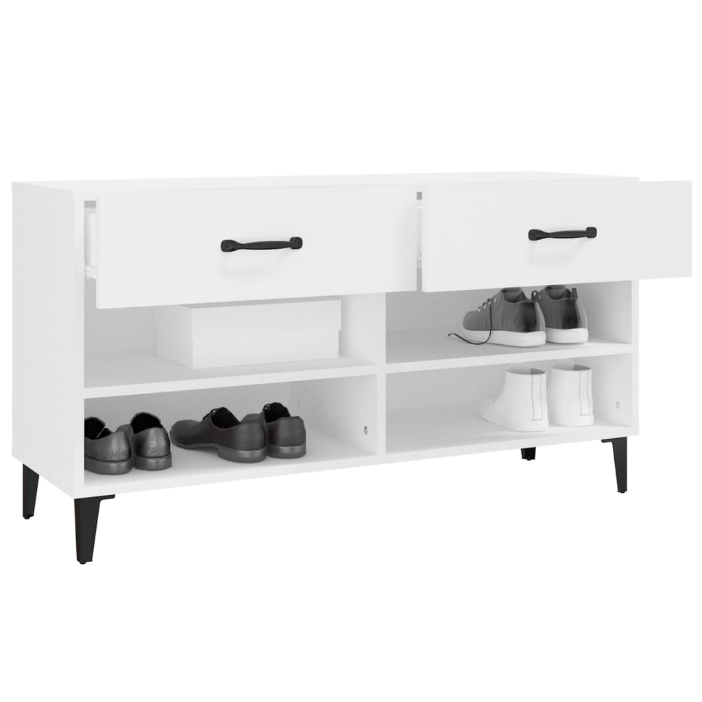 Armoire à chaussures Blanc 102x35x55 cm Bois d'ingénierie - XIOS