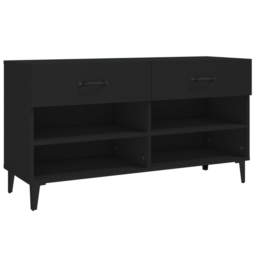 Armoire à chaussures Noir 102x35x55 cm Bois d'ingénierie - XIOS