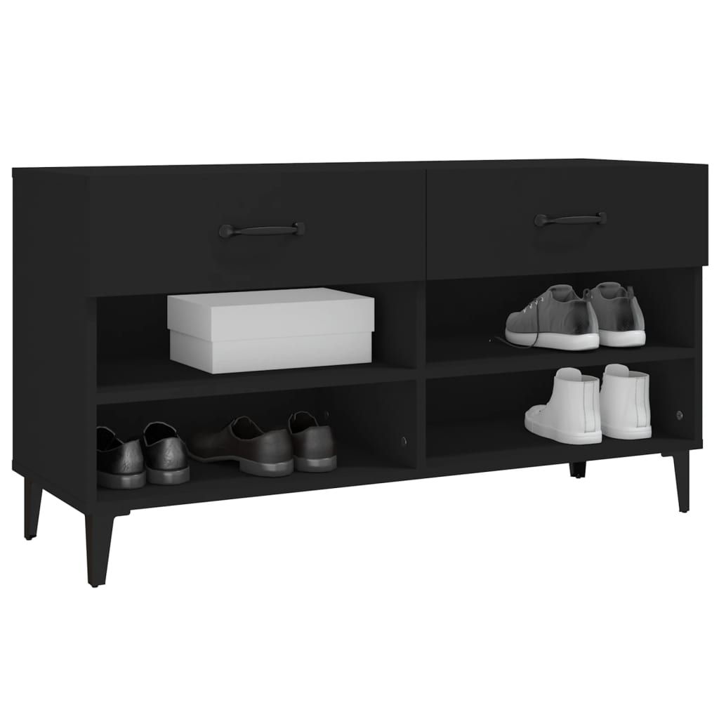 Armoire à chaussures Noir 102x35x55 cm Bois d'ingénierie - XIOS