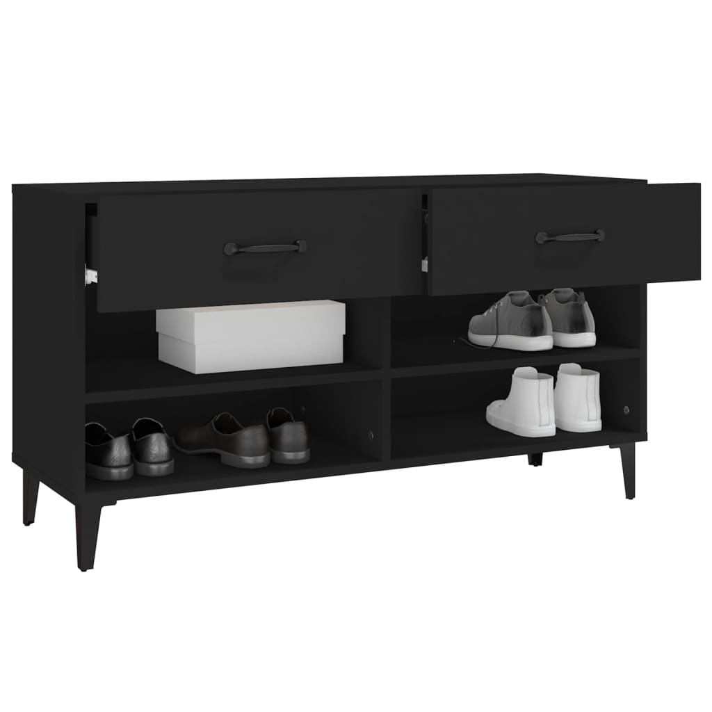 Armoire à chaussures Noir 102x35x55 cm Bois d'ingénierie - XIOS