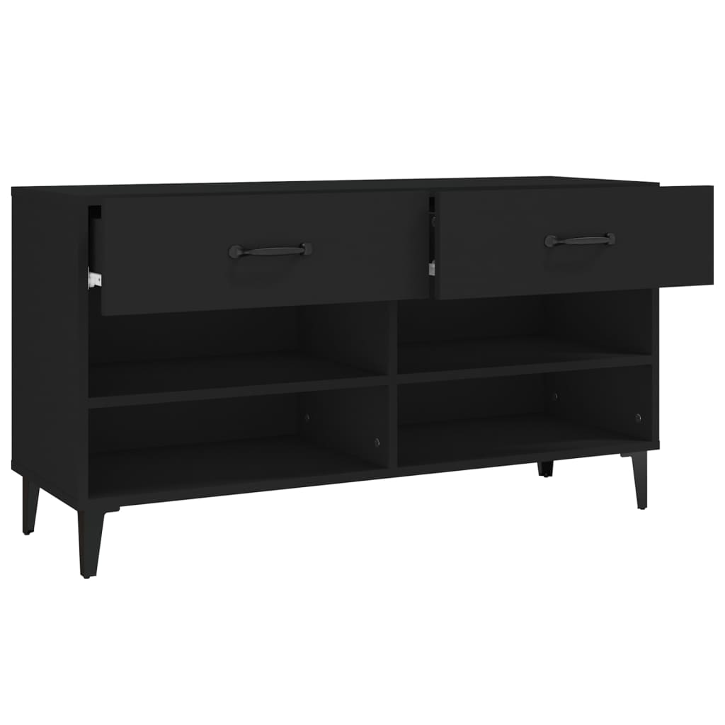 Armoire à chaussures Noir 102x35x55 cm Bois d'ingénierie - XIOS