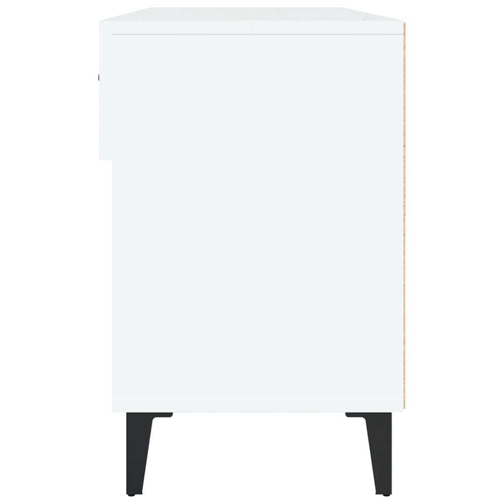 Armoire à chaussure Blanc brillant 102x35x55 cm Bois ingénierie - XIOS