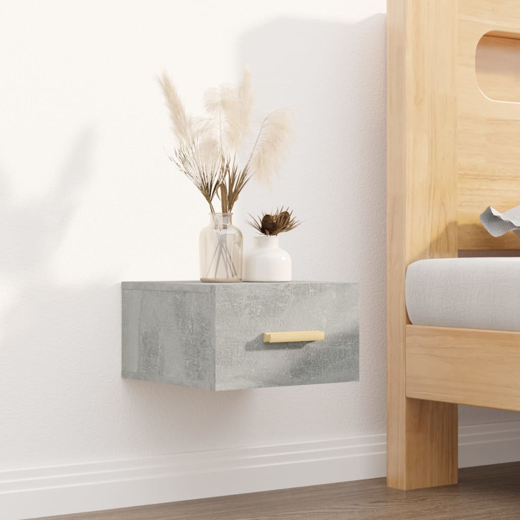 Tables de chevet murales 2 pcs gris béton 35x35x20 cm - XIOS