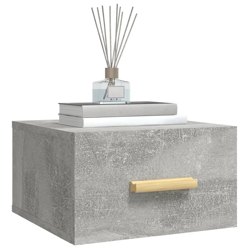 Tables de chevet murales 2 pcs gris béton 35x35x20 cm - XIOS