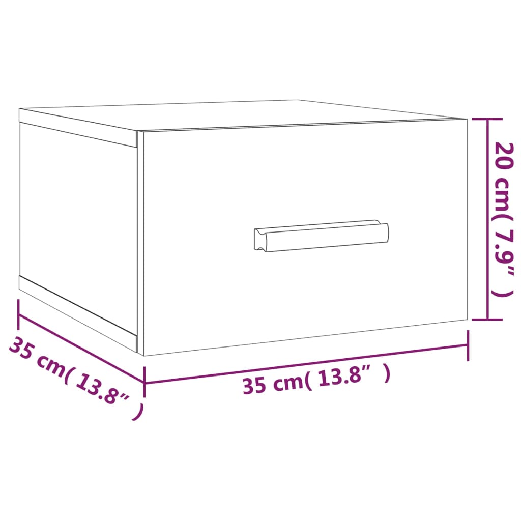 Tables de chevet murales 2 pcs gris béton 35x35x20 cm - XIOS