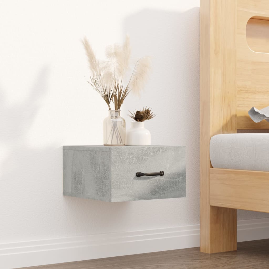 Tables de chevet murales 2 pcs Gris béton 35x35x20 cm - XIOS