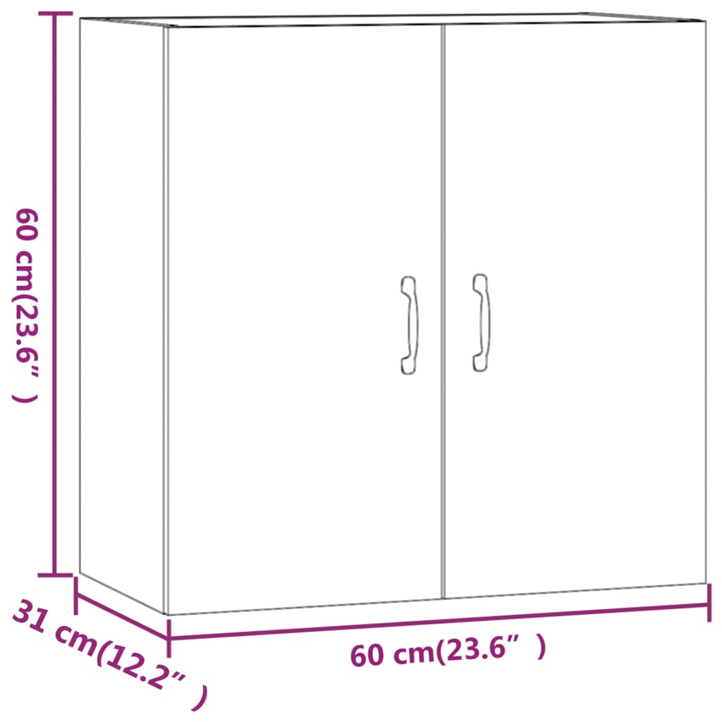 Armoire murale Blanc 60x31x60 cm Bois d'ingénierie - XIOS