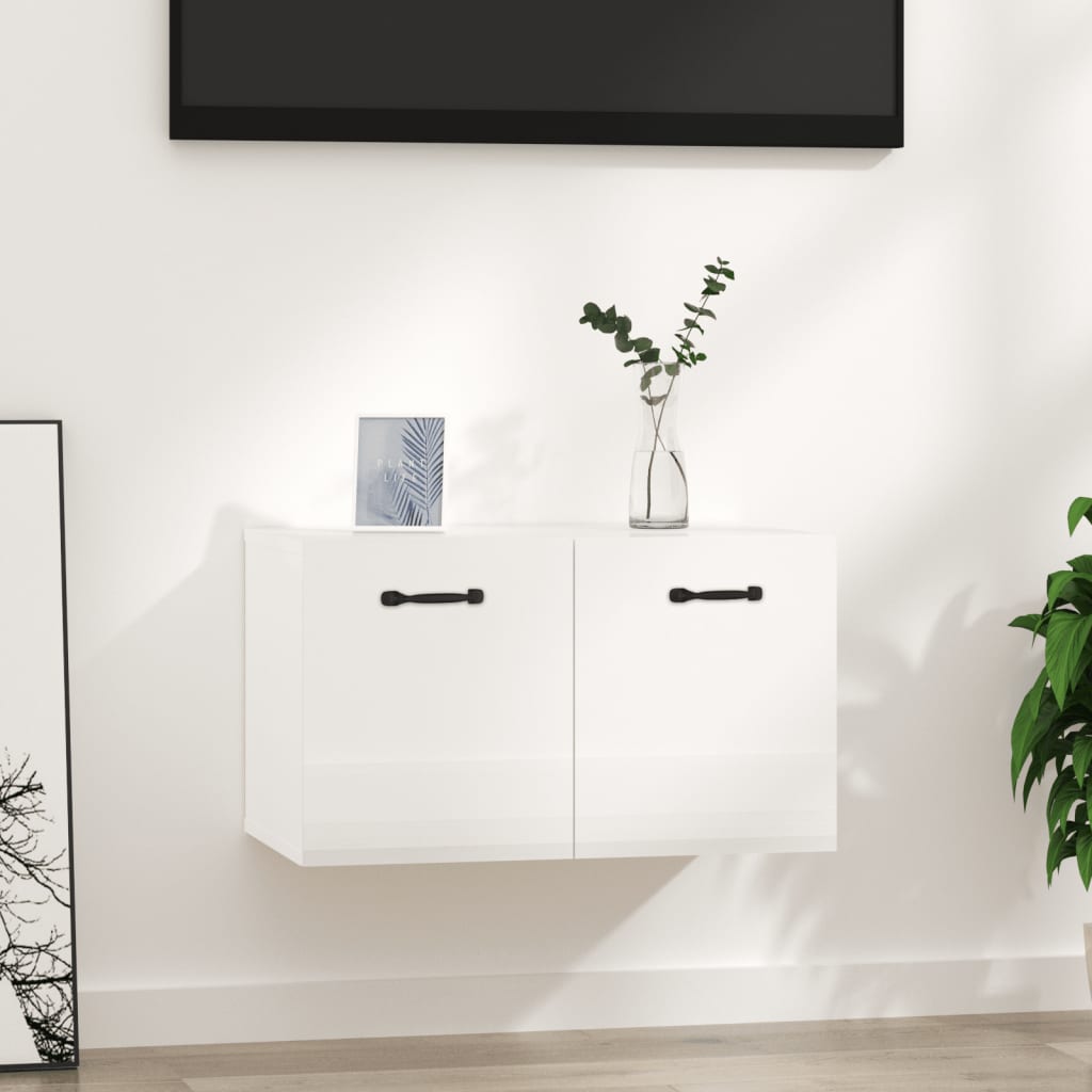Armoire murale Blanc brillant 60x36,5x35 cm Bois d'ingénierie - XIOS