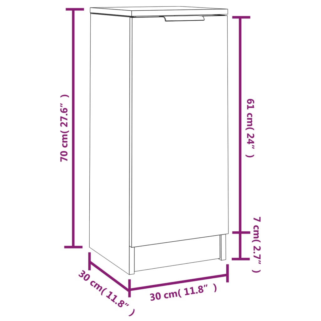 Buffets 2 pcs Chêne fumé 30x30x70 cm Bois d'ingénierie - XIOS