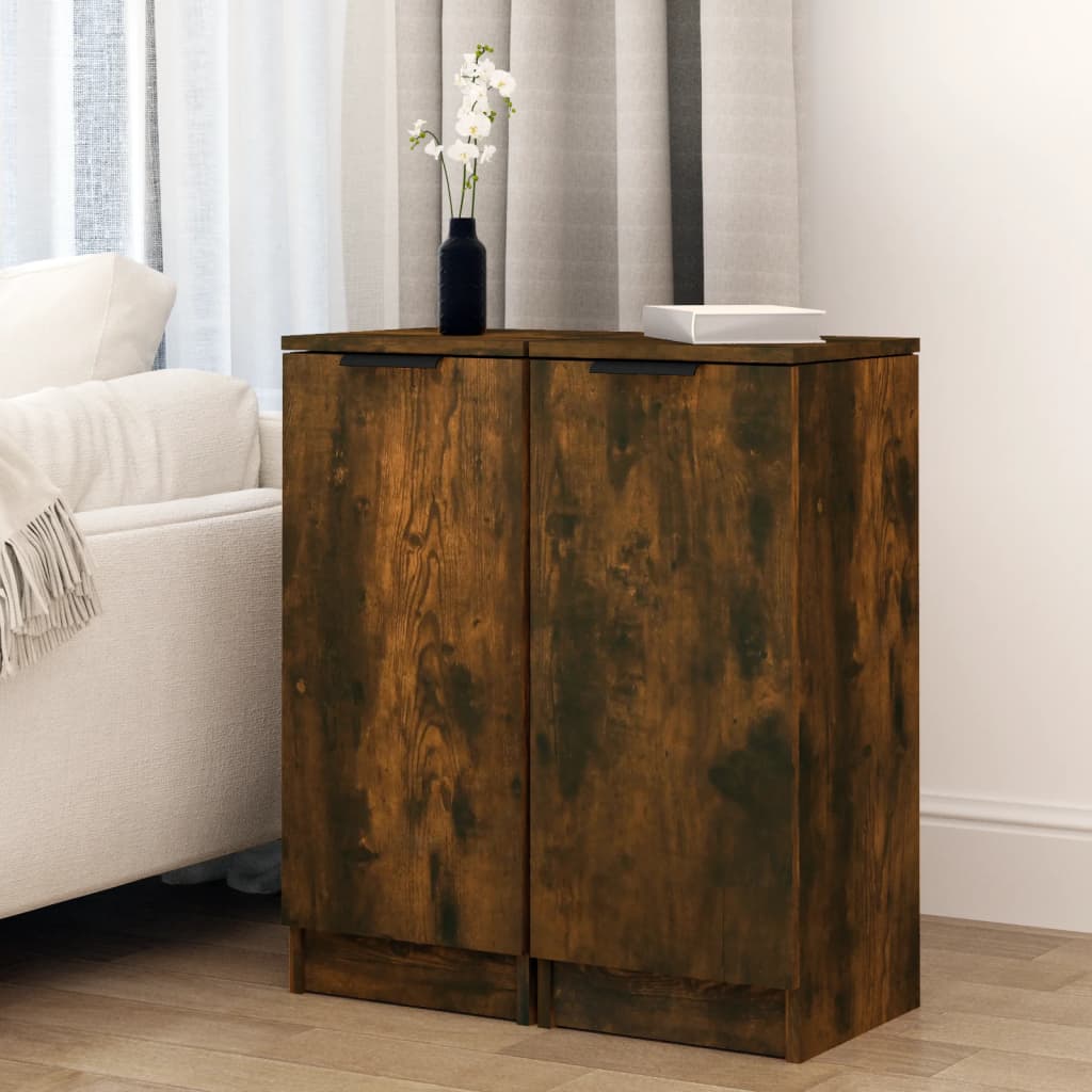 Buffets 2 pcs Chêne fumé 30x30x70 cm Bois d'ingénierie - XIOS