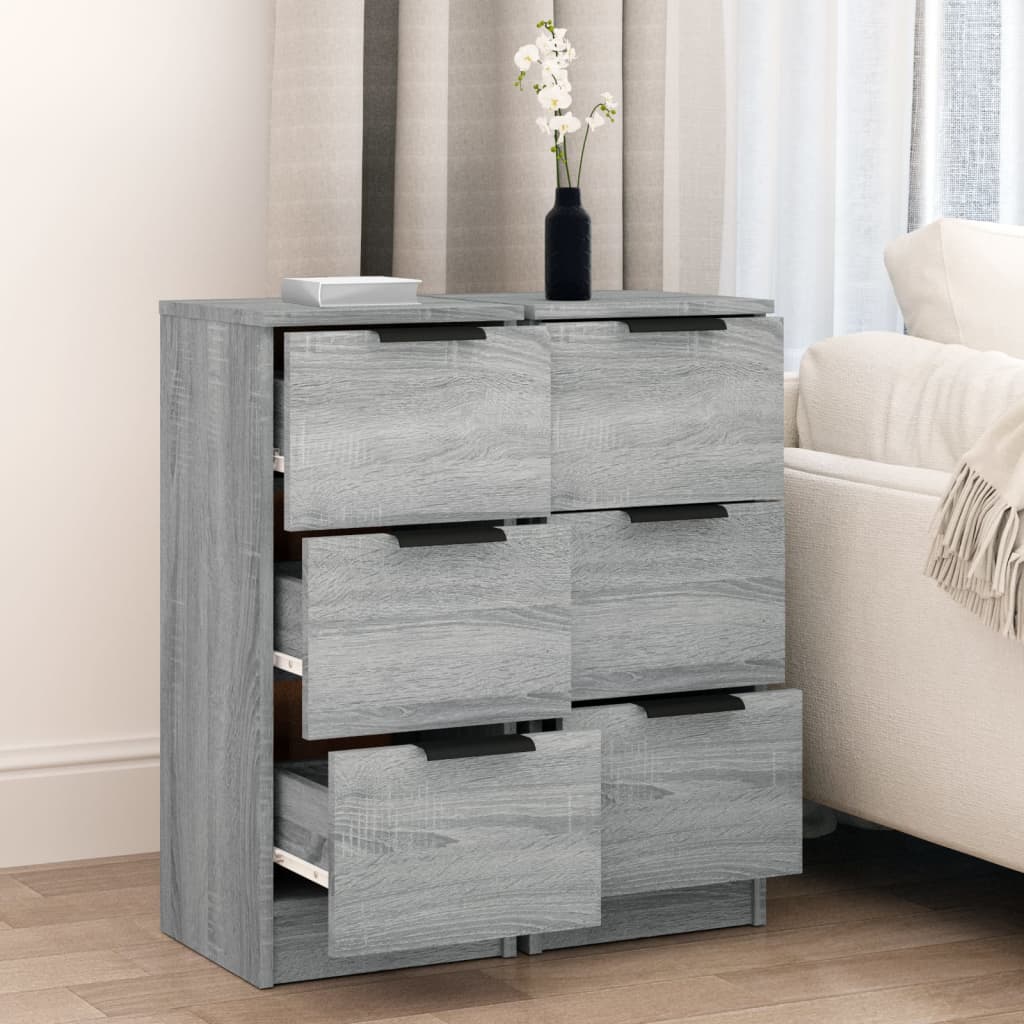 Buffets 2 pcs Sonoma gris 30x30x70 cm Bois d'ingénierie - XIOS