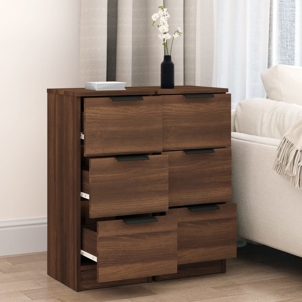 Buffets 2 pcs chêne marron 30x30x70 cm Bois d'ingénierie - XIOS