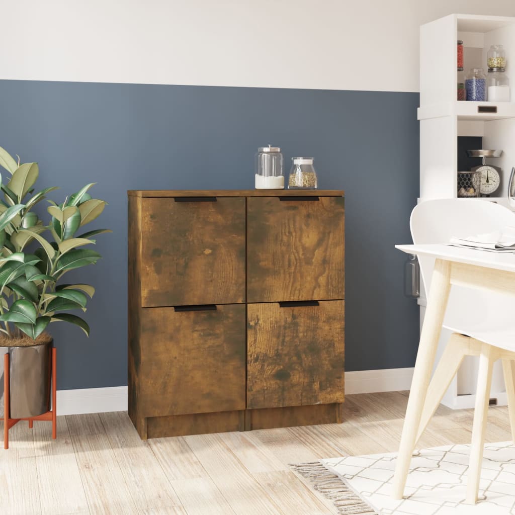 Buffets 2 pcs Chêne fumé 30x30x70 cm Bois d'ingénierie - XIOS