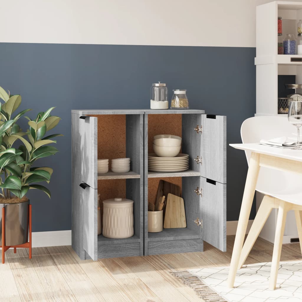 Buffets 2 pcs Sonoma gris 30x30x70 cm Bois d'ingénierie - XIOS
