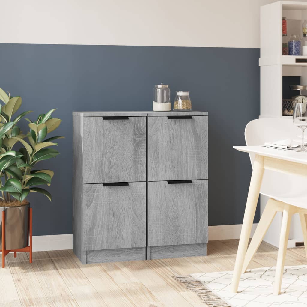 Buffets 2 pcs Sonoma gris 30x30x70 cm Bois d'ingénierie - XIOS