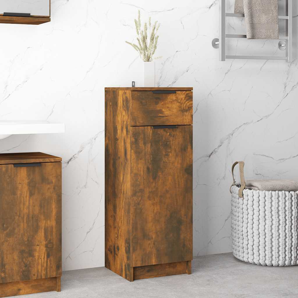 Armoire de bain Chêne fumé 32x34x90 cm Bois d'ingénierie - XIOS