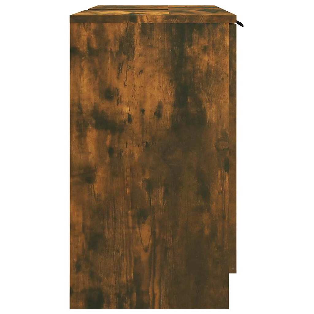 Armoire de bain Chêne fumé 64,5x33,5x59 cm Bois d'ingénierie