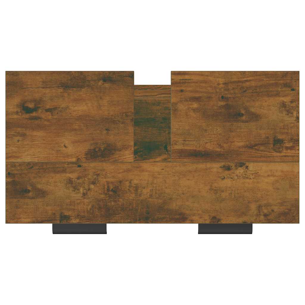 Armoire de bain Chêne fumé 64,5x33,5x59 cm Bois d'ingénierie