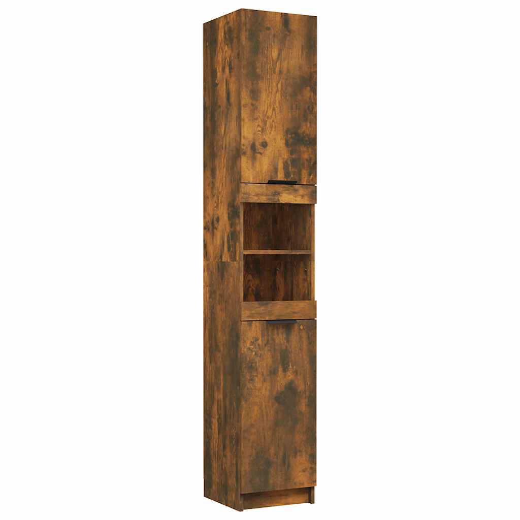 Armoire de bain Chêne fumé 32x34x188,5 cm Bois d'ingénierie - XIOS