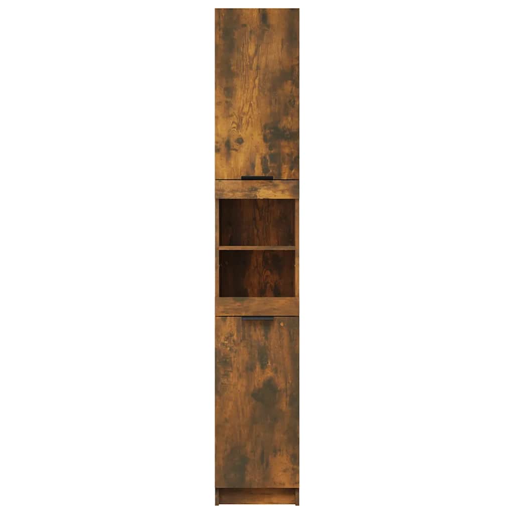 Armoire de bain Chêne fumé 32x34x188,5 cm Bois d'ingénierie - XIOS