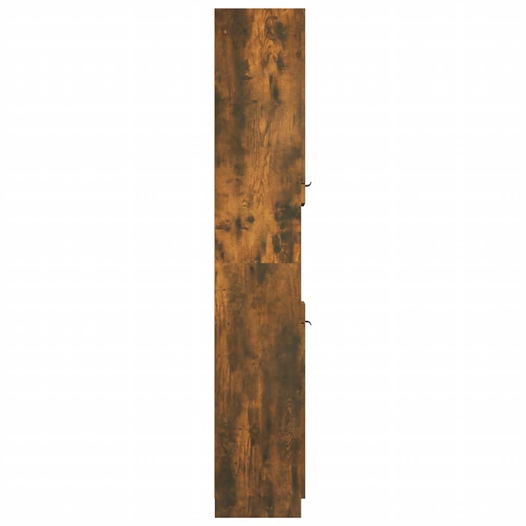 Armoire de bain Chêne fumé 32x34x188,5 cm Bois d'ingénierie - XIOS