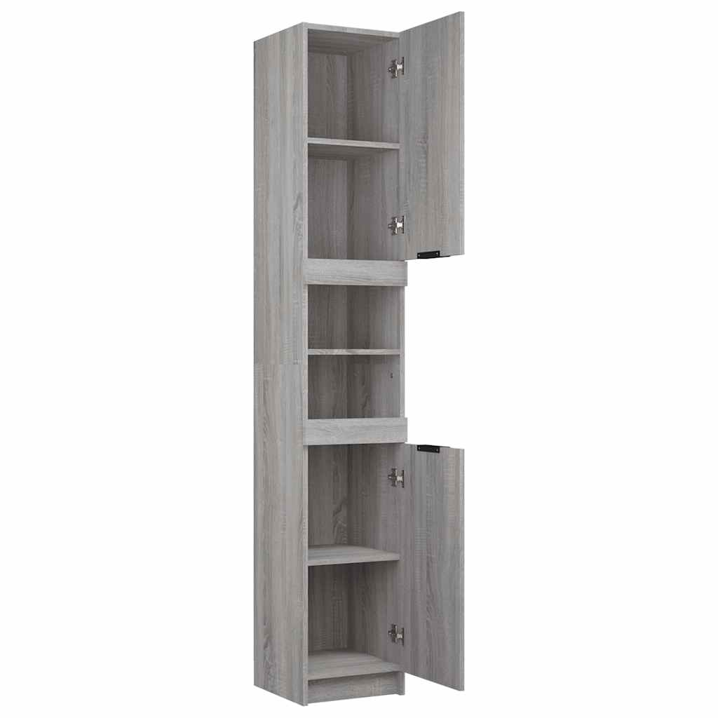 Armoire de bain Sonoma gris 32x34x188,5 cm Bois d'ingénierie - XIOS