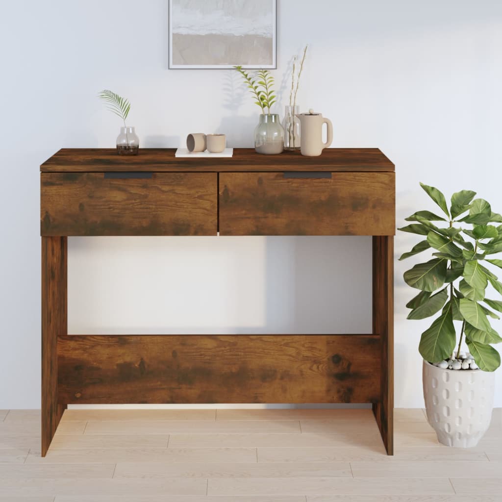 Table console Chêne fumé 90x36x75 cm Bois d'ingénierie - XIOS