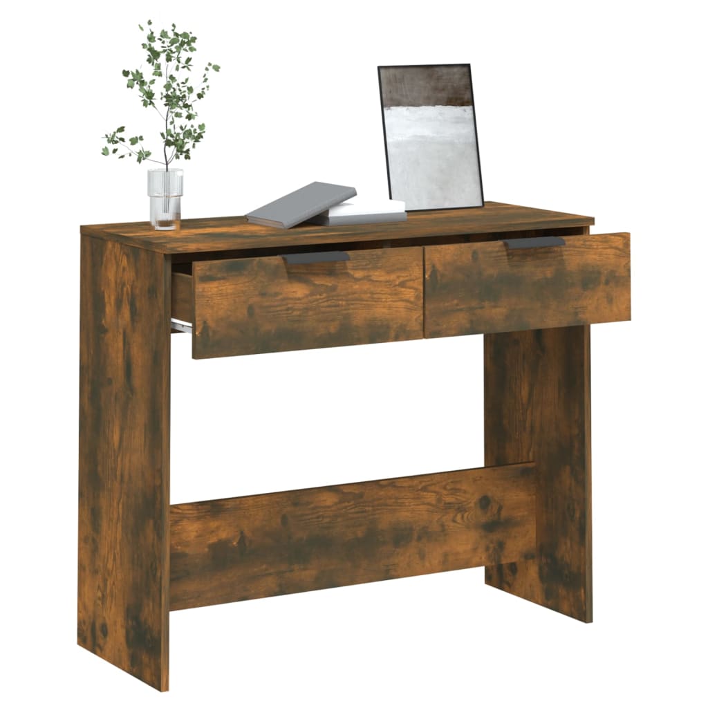 Table console Chêne fumé 90x36x75 cm Bois d'ingénierie - XIOS