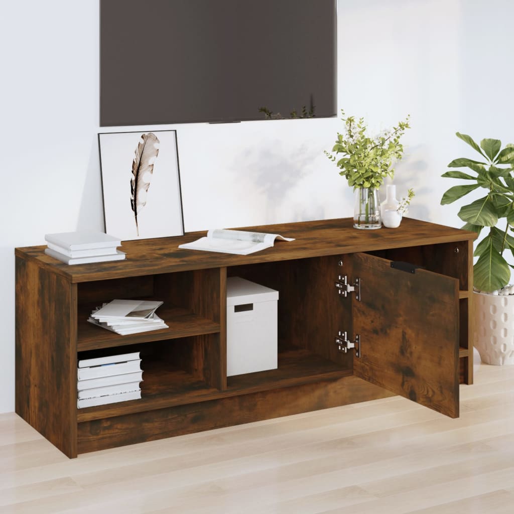 Meuble TV Chêne fumé 102x35,5x36,5 cm Bois d'ingénierie - XIOS